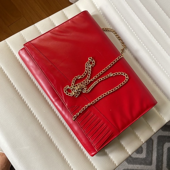 Gucci Handbags - Vintage Gucci red leather hand clutches